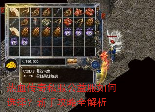 热血传奇私服公益服如何选择?新手攻略全解析 热血传奇私服公益服如何选择?新手攻略全解析