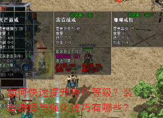 如何快速提升角色等级?装备选择与强化技巧有哪些? 如何快速提升角色等级?装备选择与强化技巧有哪些?