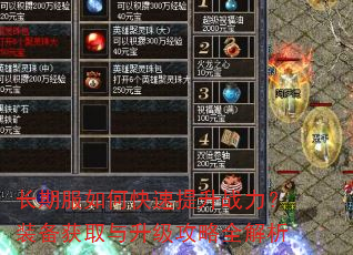 长期服如何快速提升战力?装备获取与升级攻略全解析 长期服如何快速提升战力?装备获取与升级攻略全解析